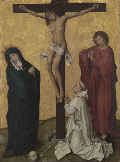 The Crucifixion with a Carthusian Monk — Rogier van der Weyden